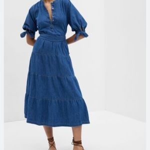 Gap midi denim dress.